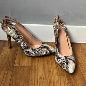 Faux snake skin heels